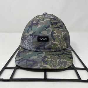 RVCA M10 Fit Camo Patchwork Strapback Hat Multicolor Adjustable Cap